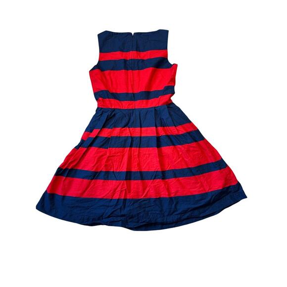 L.L. Bean Signature Dress, size 2 Petite, Red & Blue Sleeveless, Fit N Flare - Picture 2 of 9